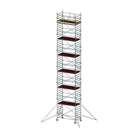 Alu Fahrgerüst Mod. E neue Norm MOBILE - Breite: 1,30 m - Gerüstl.: 2,50 m, Arbeitsh.: 14,30 m