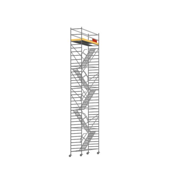 Alu Fahrgerüst Mod. F (Treppenturm) - Breite: 1,30 m, Länge: 2,50 m - Arbeitshöhe: 12,30 m